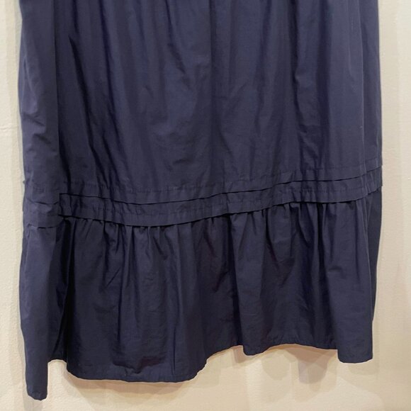 EUC Quince 100% Cotton Poplin Tiered Mini Dress Navy Blue Medium - Picture 6 of 9